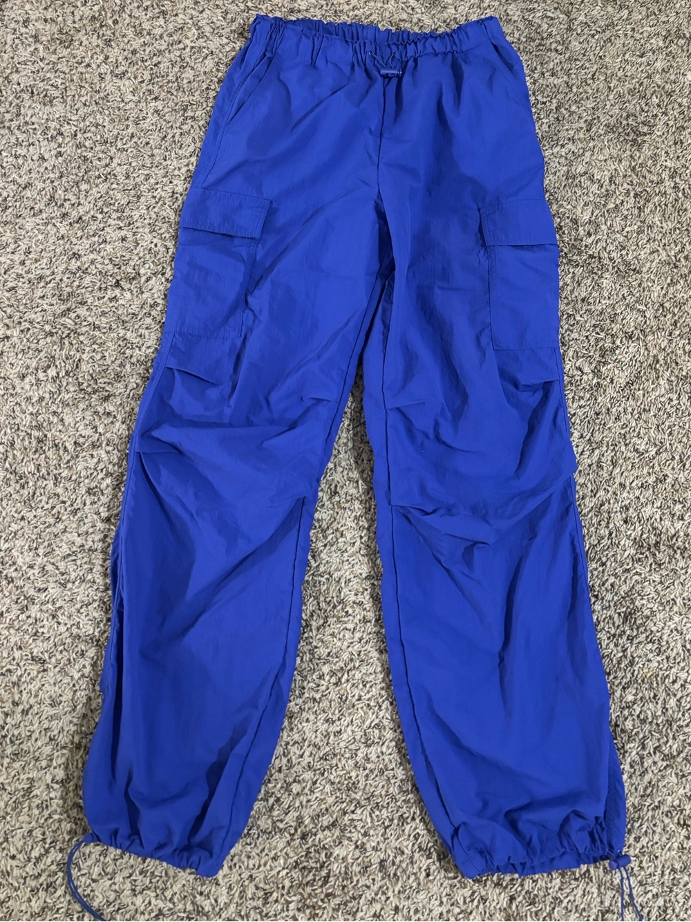 Love Tree Women’s Blue Parachute Cargo Pants | Y2K Streetwear Baggy Drawstring